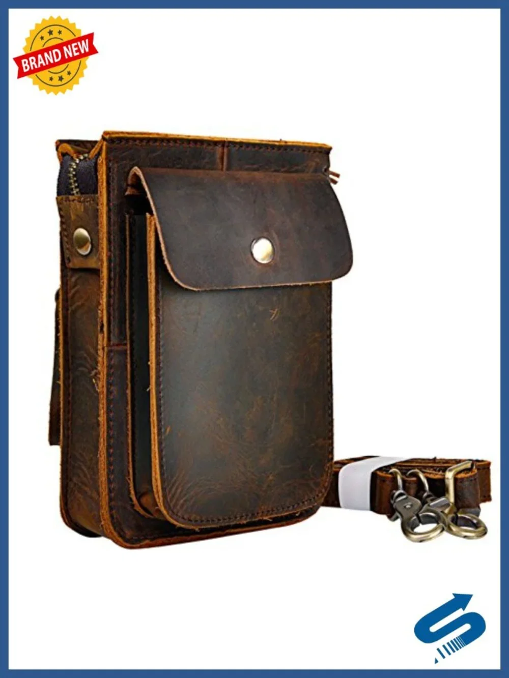 Genuine Leather Messenger Shoulder Satchel Waist Bag